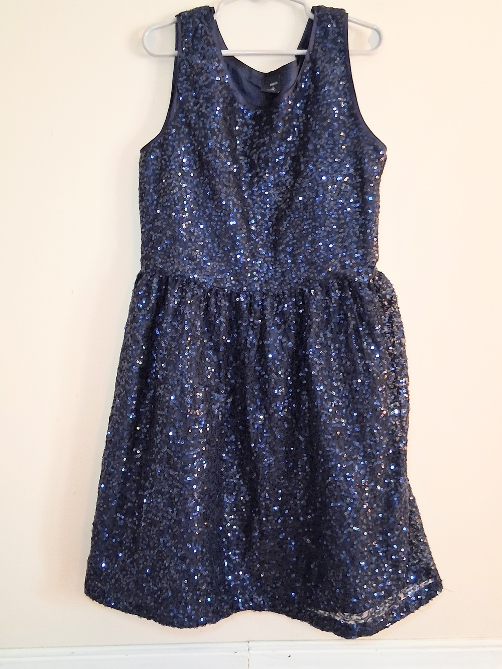 GAP Navy Sequin Girl's Sleeveless Party Dress Size Large